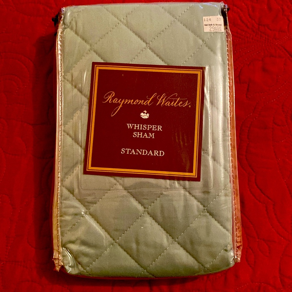 100% COTTON 310TC RAYMOND WAITES WHISPER DIAMOND QUILTED SHAM-TEAL 20"x26", NEW